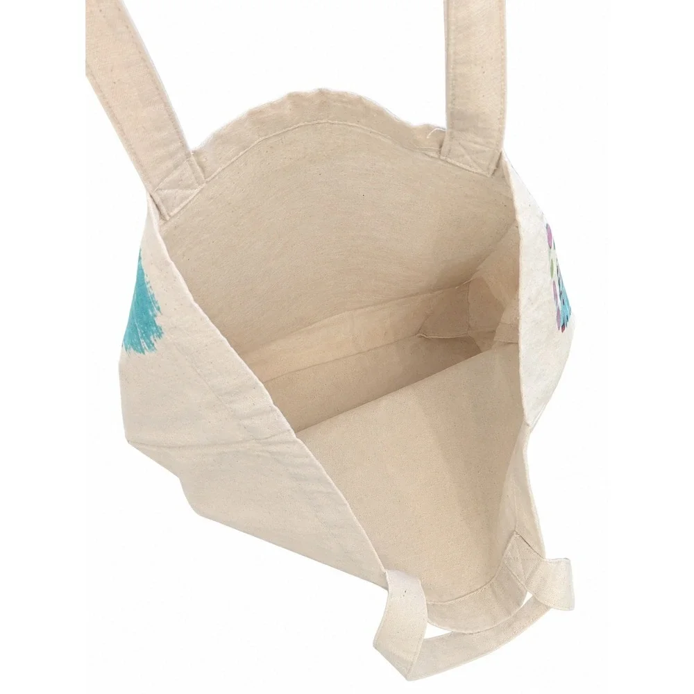 Decoupage Canvas Tote Bag African Savanna Wildlife Elephant Giraffe Boho Art
